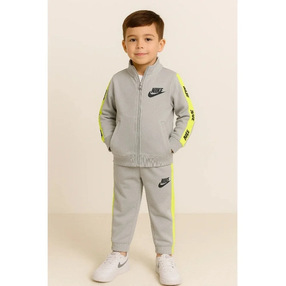 Nike Kids Baby 4T Logo Jacket Pants Track Set Light Smoke Grey Toddler 76G796 - Picture 7 of 7